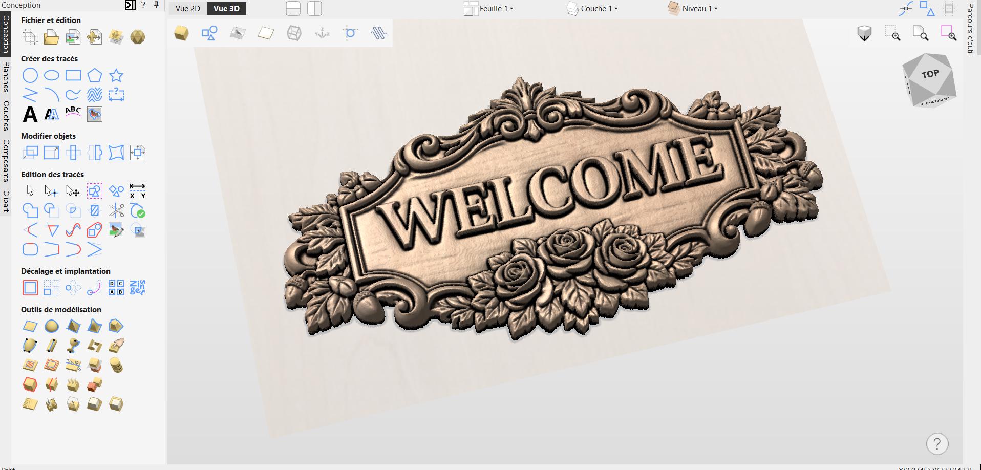 Welcome Sign CNC STL File – Floral Bas Relief – Router Door Wall Art ...