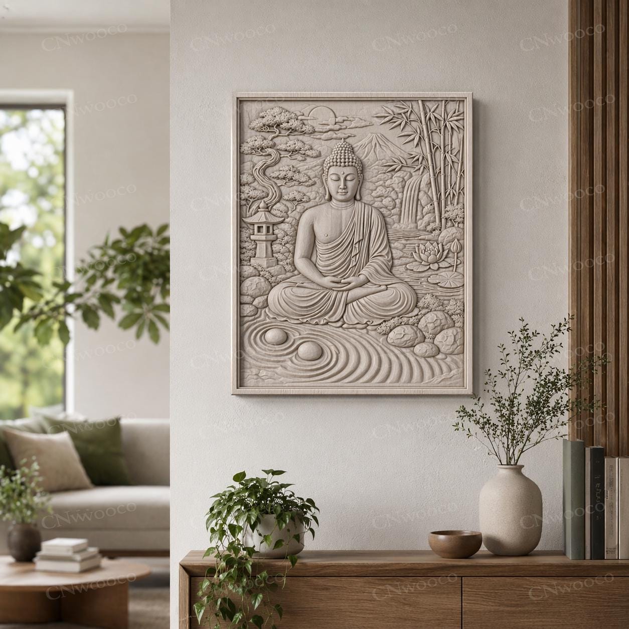 3D Print STL Buddha Bas Relief Wall Art Zen Meditation Decor Printable ...