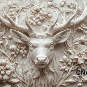 Modèle 3D de cerf STL, relief 3D, sculpture CNC
