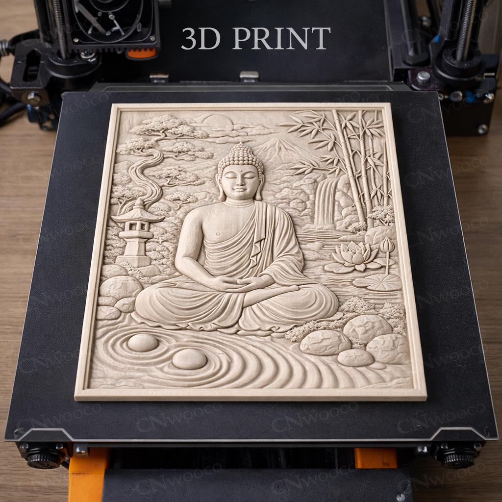 3D Print STL Buddha Bas Relief Wall Art Zen Meditation Decor Printable ...
