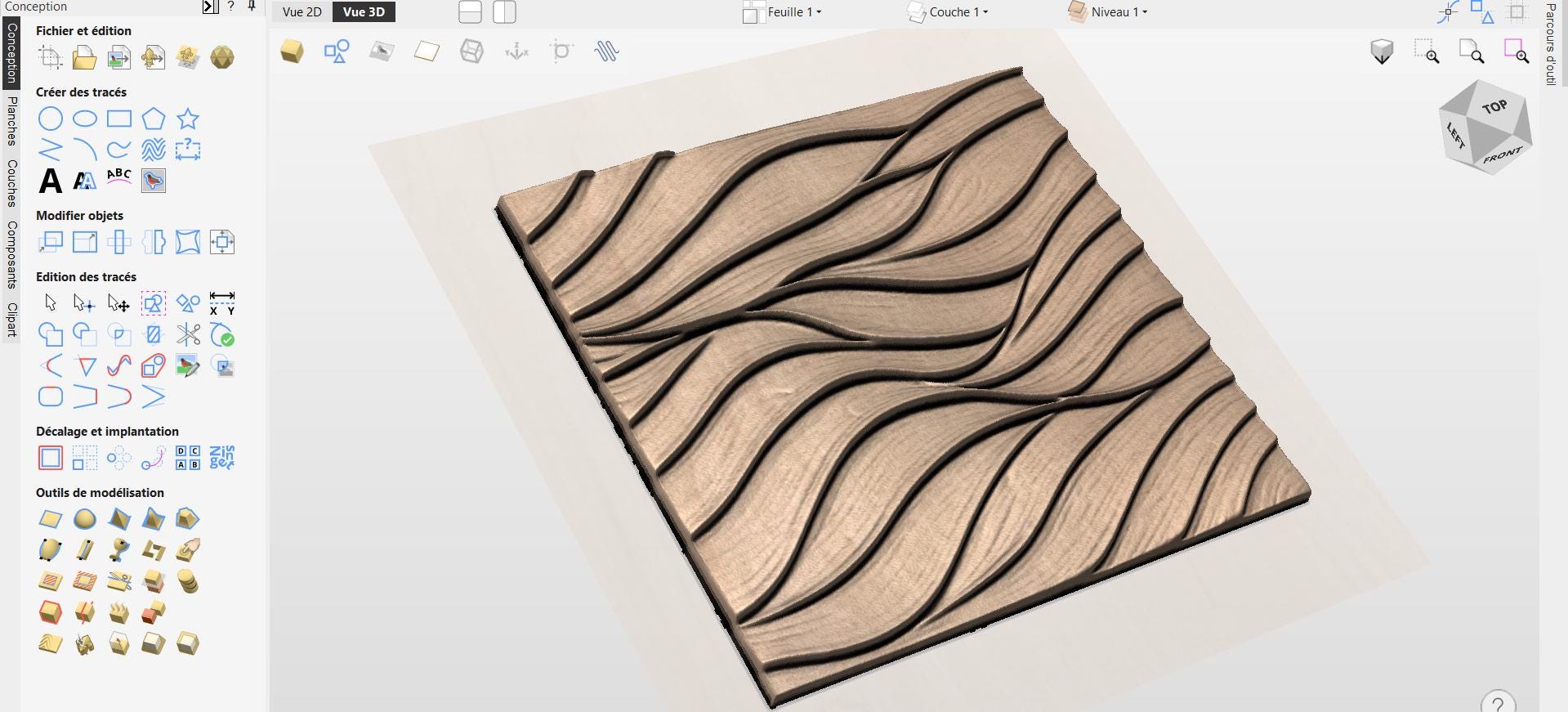 Wave Texture Stl CNC File Wood Texture Panel Wave, Decorative Wavy Bas-relief, Wall ...