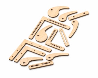 Dime di serraggio e flange di ritegno per file CNC – accessori di fissaggio per fresatrici CNC, dxf svg pdf ai CRV3D CRV