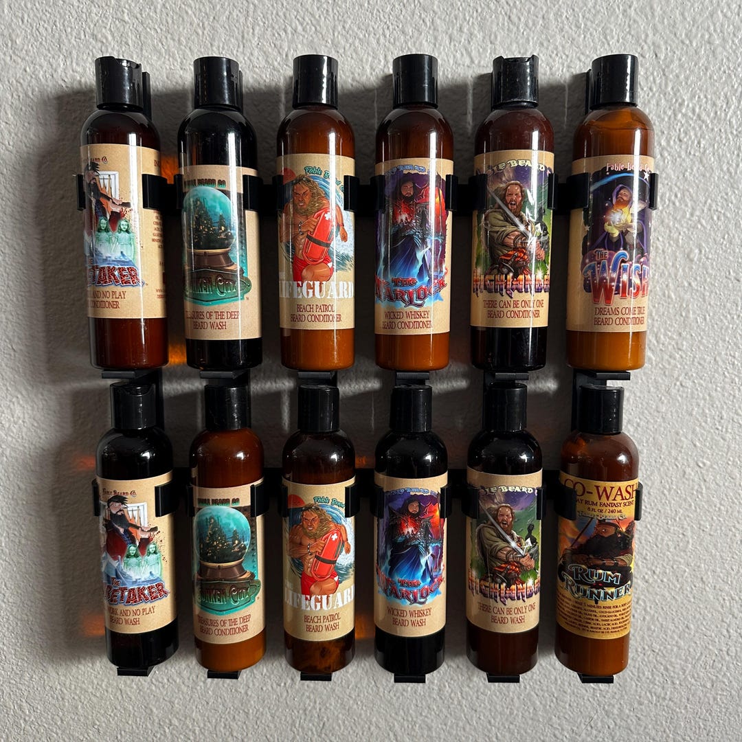 3D Printed Beard Wash & Conditioner Rack | Wall Mounted Organizer - Etsy