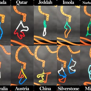 Motorsport Track Earrings | 3D Printed Lightweight Racing Jewelry | Motorsport Fan Gift | Race Track Outline Earrings