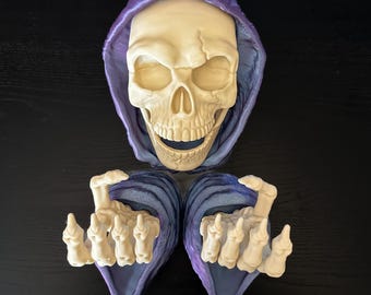 Grim Reaper Headphone & Controller Holder | Wall-Mount | 3D Printed Gamer Desk Accessory | Gaming Decor