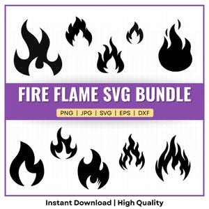 Fire Flame SVG Bundle, Fire Flame Clipart, Fire Svg Bundle, Fire Flames Svg, Flames Silhouette, Fire Flames Cut Files For Circut, Fire Svg