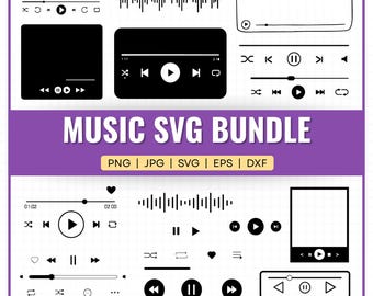 Music Player SVG Bundle: Audio Control Buttons, Song Art (Digital Download)
