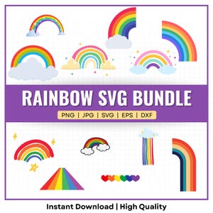 Bunter Regenbogen SVG Bundle: Boho Cliparts, Sticker (Digitaler Download)