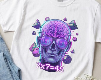 Funny Sarcastic Math T-Shirt, hm, Offensive Deranged T-Shirt, 7x7=49 T-Shirt, 7x7 meme, Funny Gen Z Meme T-Shirt