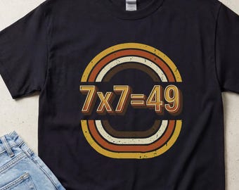 Inappropriate Embarrassing T-Shirt, Gen Z, Vintage Tee with Deranged Humor, Viral Math Meme T-Shirt, Y2K Graphic Tee, 7x7 meme, 7x7, &