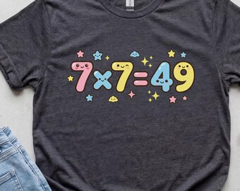 hm, Inappropriate Embarrassing T-Shirt, 7x7 meme, Funny Sarcastic Math T-Shirt, Viral Math Meme T-Shirt, 7x7, Minimalist Aesthetic T-Shirt