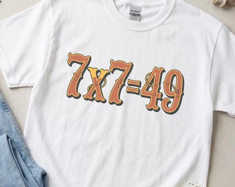 7x7 meme, Offensive Deranged T-Shirt, hm, Trendy Quote Shirt, Funny Sarcastic Math T-Shirt, Gen Z, Y2K Graphic Tee, Viral Math Meme T-Shirt
