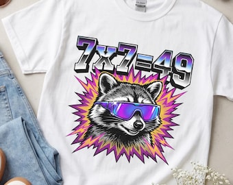 7x7 meme, &, Funny Gen Z Meme T-Shirt, 7x7=49 T-Shirt, 7x7, Comfort Colors, Minimalist Aesthetic T-Shirt, Funny Sarcastic Math T-Shirt