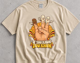 If You Know You Know Shirt, Groovy Finger Cartoon Tee, Funny Adult Humor Meme Gift, Retro 70s Graphic T Shirt