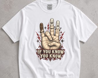 If You Know You Know Shirt, Fingers Tee, Vintage 70s Graphic T-Shirt, Funny Gift for Adults