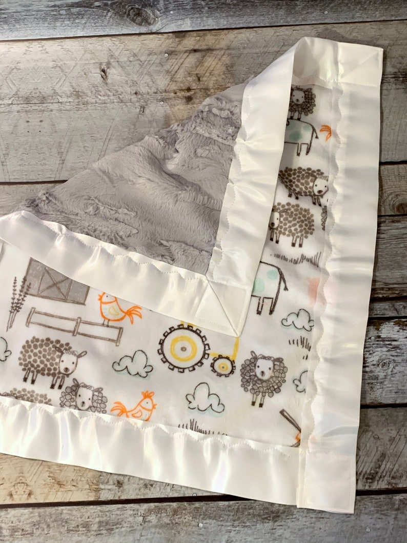 Baby Blanket. Neutral Color Lovey Baby Blanket. Gray Double Etsy