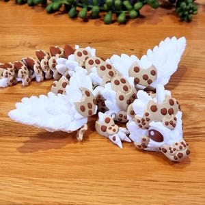 Dragón articulado de galleta con chispas de chocolate para bebé / Dragón flexible impreso en 3D / Mascota de escritorio adorable / Juguete antiestrés de fantasía