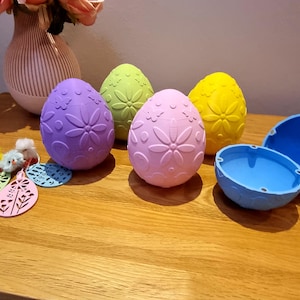 3D-utskrivet magnetiskt påskägg | Fyllbar pastellfärgad vårdekoration (återanvändbar)