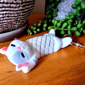Llavero articulado de gato impreso en 3D / Amuleto flexible para mascotas