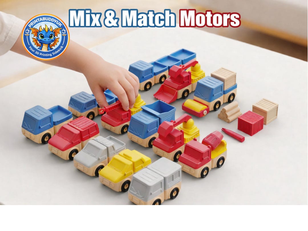 Modular Toy Set Modular Toy Vehicle Set – Mix & Match Trucks, Vans, Lorries - Etsy