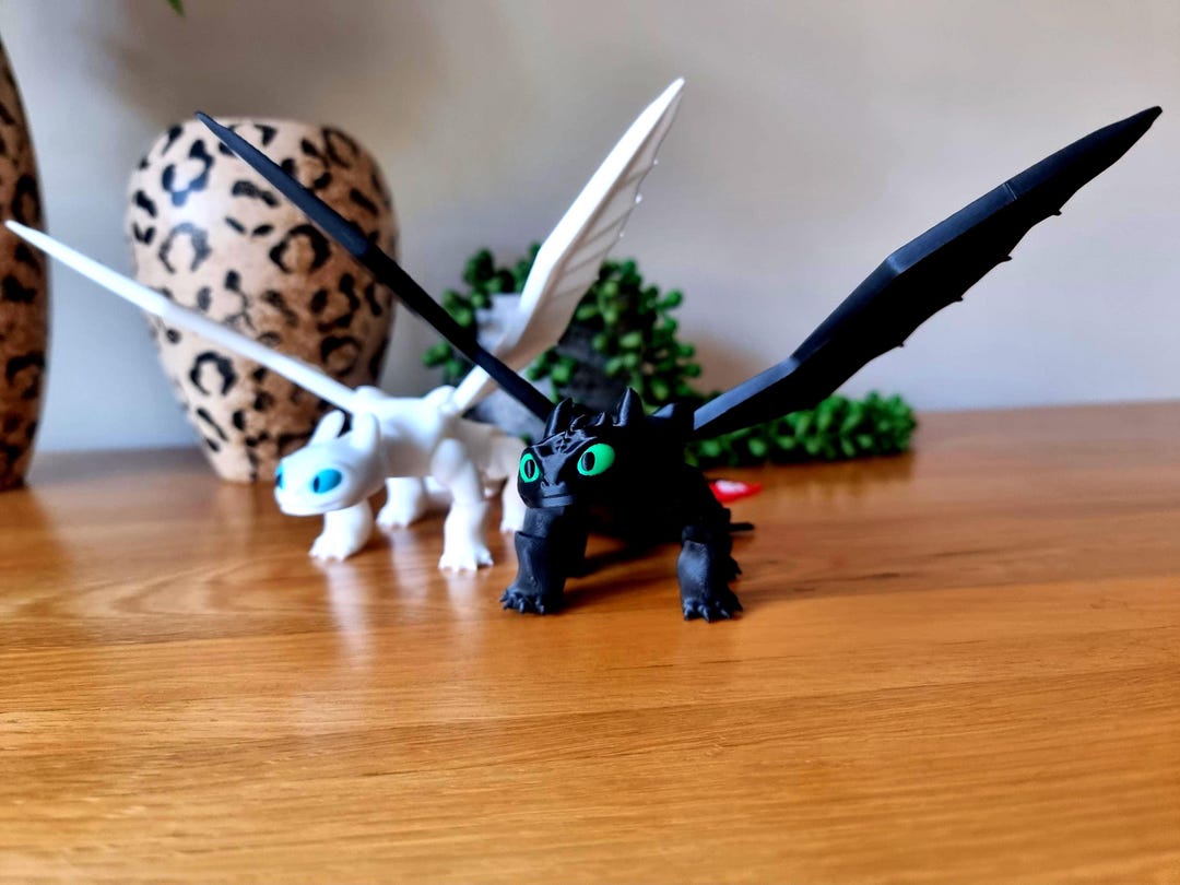 Articulated Toothless & Light Fury Dragons | 3D Printed Collectible ...