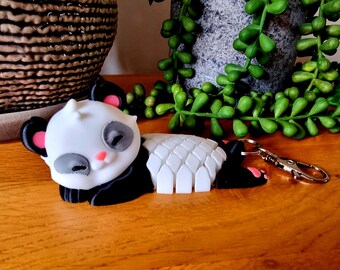 3D Printed Panda Bag Charm | Flexible PLA Keyring
