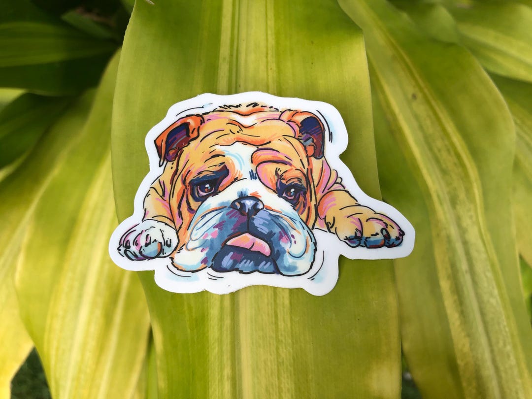 English Bulldog Sticker Decal for Bulldog Mama, Cute Dog Art, Gift for ...