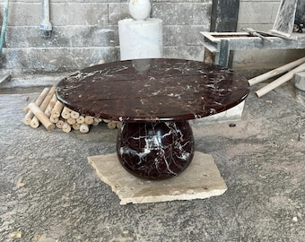 Red Marble Coffee Table. Round Marble Coffee Table. Marble Coffee Table. Marble Center Table. Custom Marble Coffee Table.