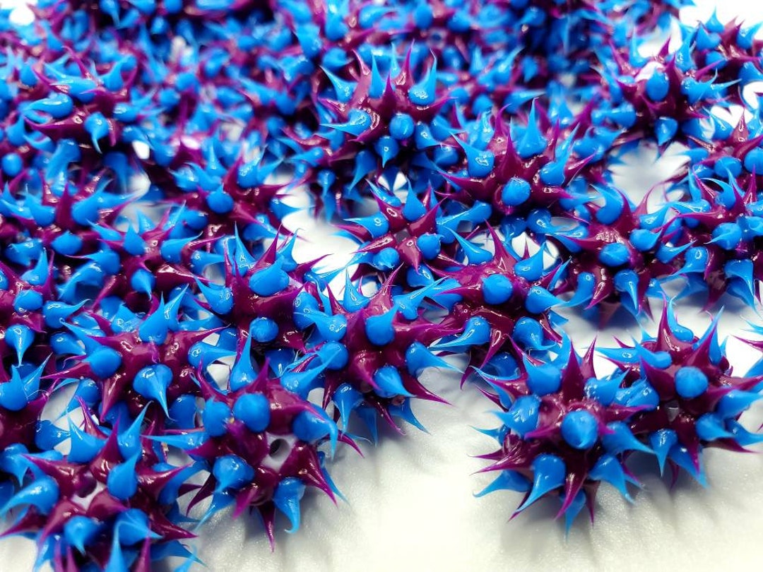 8mm Purple / Blue Rubber Spike Beads Set of 10 Etsy