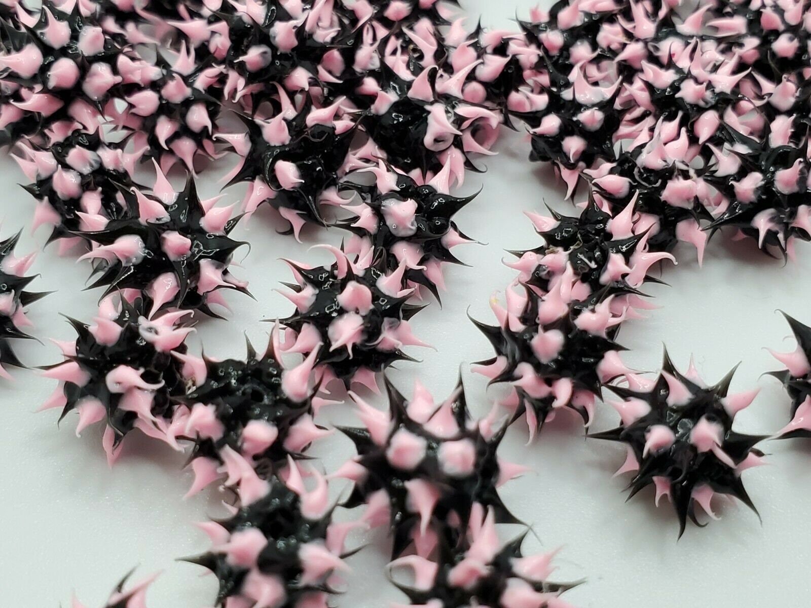 6mm Pink & Black Rubber Spike Beads Set of 10 Etsy