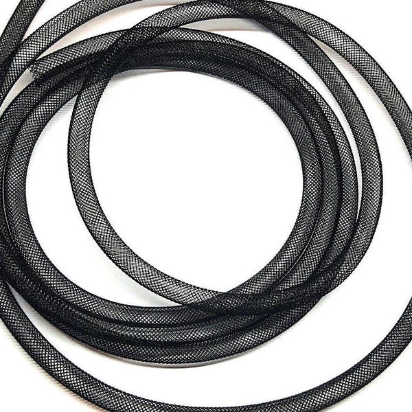 6 Feet of Mesh Nylon Black Tube, Cord, Fits up to 6mm bead