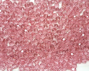 Swarovski Crystal (5000) 6mm Light Rose  Faceted Round Beads - 12 Pack