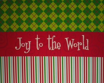 Glittered Joy to the World Holiday Note Cards w/ Envelopes