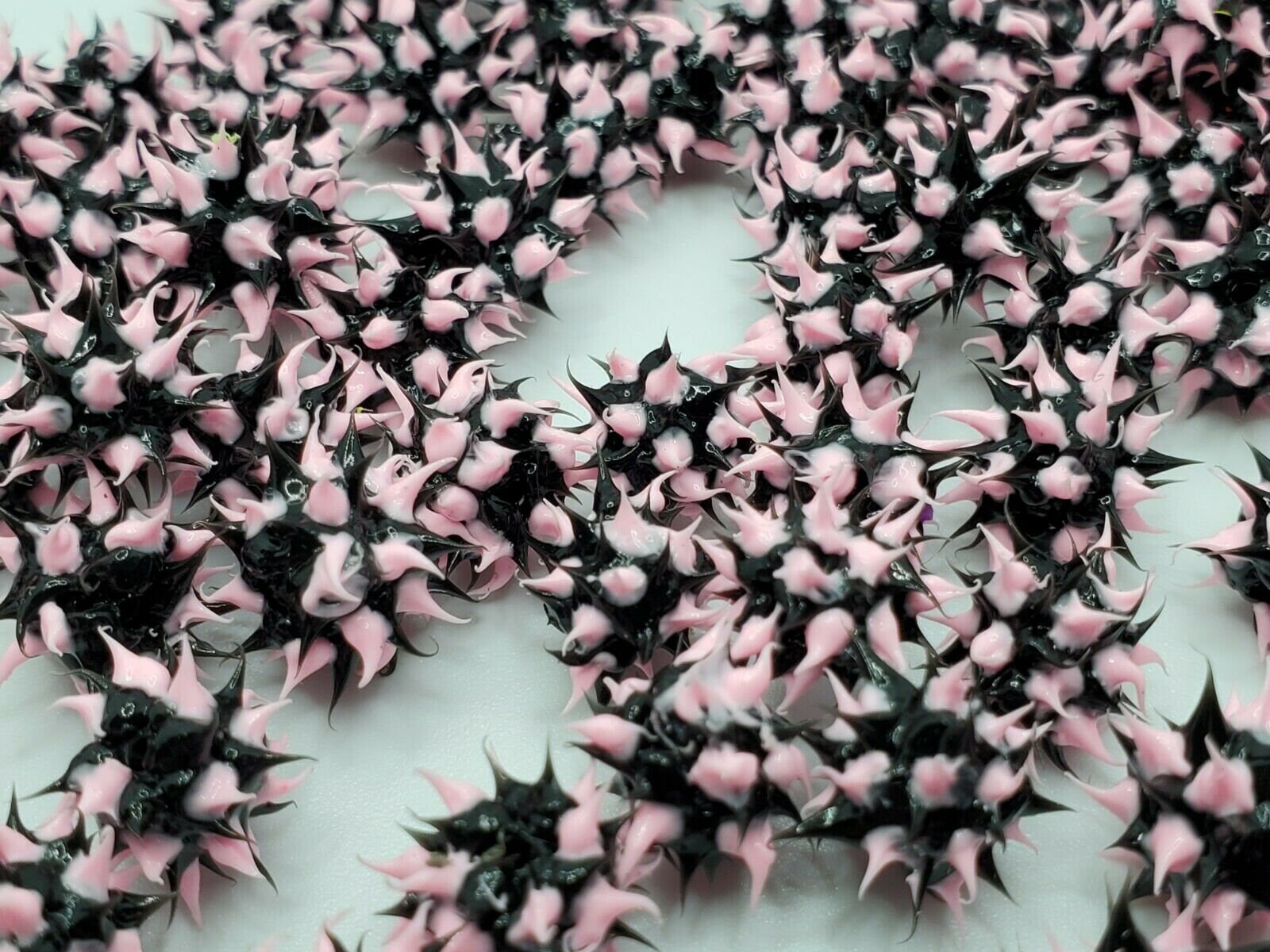 6mm Pink & Black Rubber Spike Beads Set of 10 Etsy