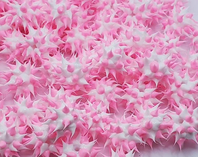 8mm Pink & White Rubber Spike Beads Set of 10 Etsy