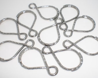 Gunmetal-finished Steel 37x18mm Teardrop with Loop Split Ring - Set of 10