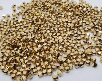 Preciosa Genuine Czech Round MC Faceted Crystals Aurum Full Gold Beads 6mm 8mm 