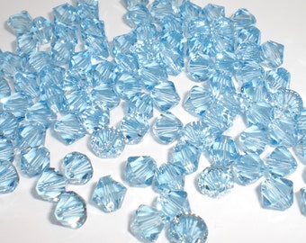 Swarovski Crystal 5328 6mm XILION Aquamarine Bicones - Bag of 25