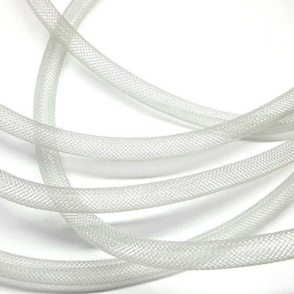 6 Feet of Mesh Nylon Silver Tube, Cord, Fits up to 6mm bead