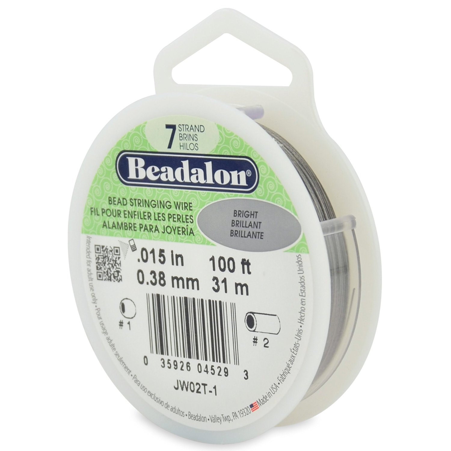 Beadalon Bright .018 7 Strand Wire 100ft.