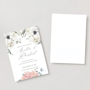 Floral Wedding Invitation Bundle | 3 Editable Canva Templates | Printable Wedding Invite Set | Elegant Floral Designs | Instant Download