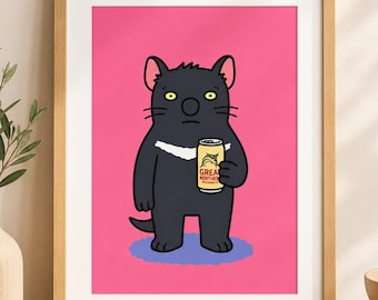 Tazzy Northerns. Poster. Digital art print. Funny and quirky artwork.