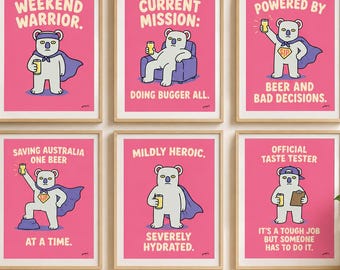 Kev the Koala. Nickname - Numb Nut. Poster. Digital art print. Funny and quirky artwork.