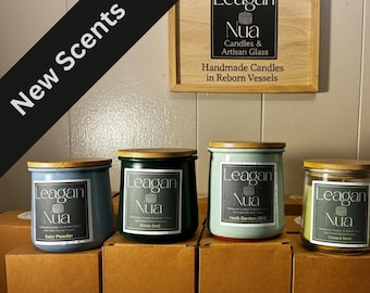 Leagan Nua 4 oz Candles Spring/Summer Scents- Upcycled Yogurt Jars