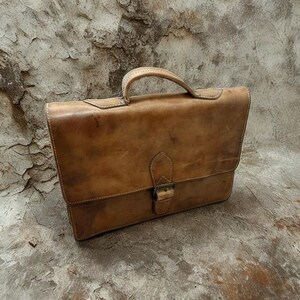 Leather Laptop Briefcase – Handmade Moroccan Business Bag for Men and Women