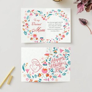 Modèle de carte pliable pour la fête des mères