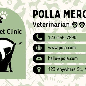 Pet Sitter Business Card Template | Editable Dog Sitter Calling Card Printable Pet Caregiver Canva Design
