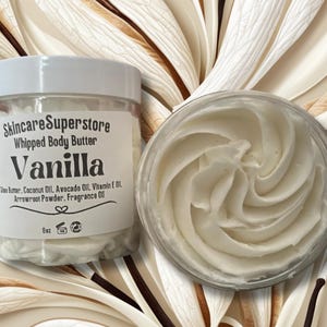 Whipped Vanilla Body Butter, Natural Body butter, Vegan Ingredients, Hydrating body butter