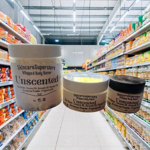 Nicht parfümierte geschlagene Körperbutter, natürliche Körperbutter, vegane Zutaten, feuchtigkeitsspendende Körperbutter