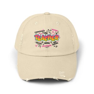 Teacher Appreciation Distressed Cap, Unisex Teacher Hat, Gift for Educators, Fun Teacher Accessory, Casual Cap for Teachers